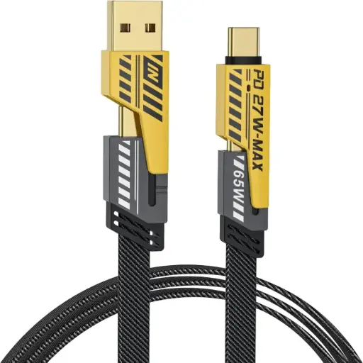 NOHON 4 in 1 Multi-Use USB Charging Cable: 1ft Fast Charging Cable with A/C to 65W Type-C + 27 PD Nylon Braided Multi-Port Compatible with iPhone Brand: NOHON