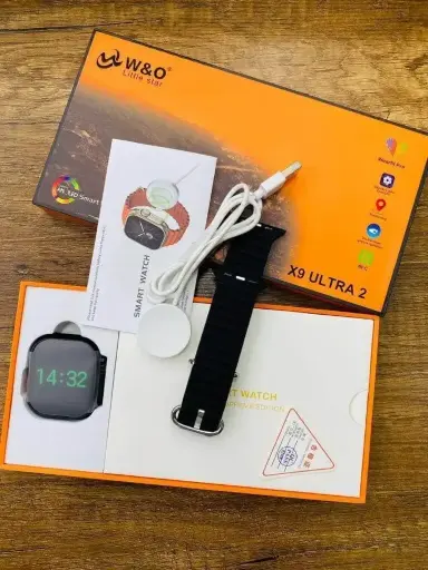 x9 Ultra 2 Smartwatch with AMOLED screen, supports NFC/GPT chat - supports Arabic language/calls (Black)