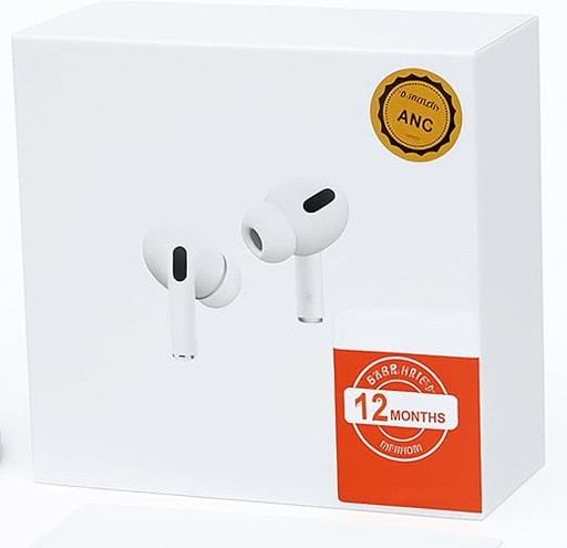 Pro 2 Earbuds, Wireless Bluetooth Earbuds with Charging Case, Noise Cancellation Technology, Dual Microphones, Compatible with Apple and Android Devices, White